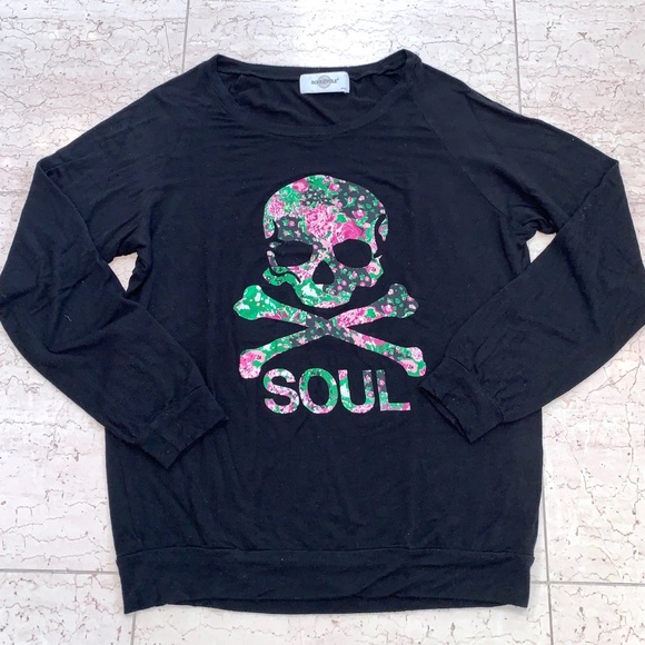 Soulcycle Floral Skull Long Sleeve Top - Picture 3 of 6